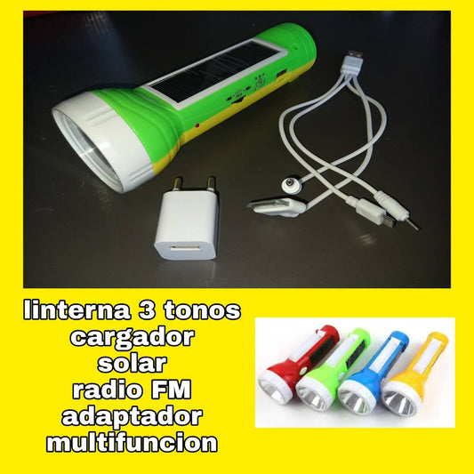 Linterna solar radio FM