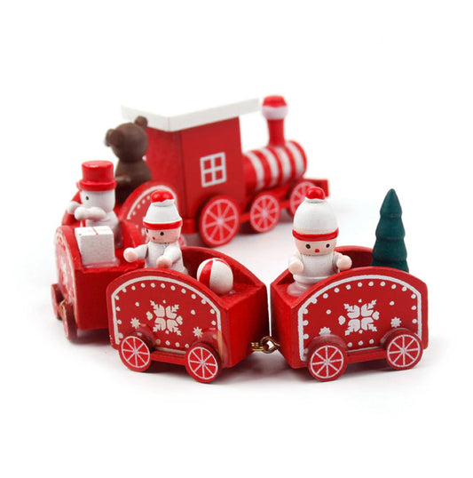 Mini Tren Navidad De Madera